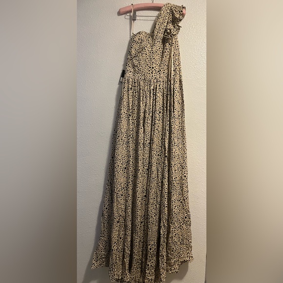New Mac Duggal One Shoulder Animal Print Maxi Dress Size 10 - Picture 2 of 7